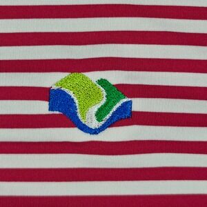 Turtleson Polo Shirt Mens Large Red White Striped Tour Performance Golf Polo